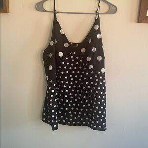 Banana Republic Black Top with White Polka Dots